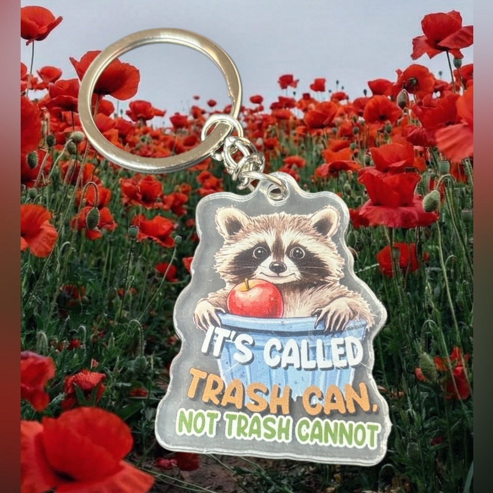 🔥RACCOON EMOTIONAL SUPPORT KEYCHAIN (TRASH CAN- style 2)